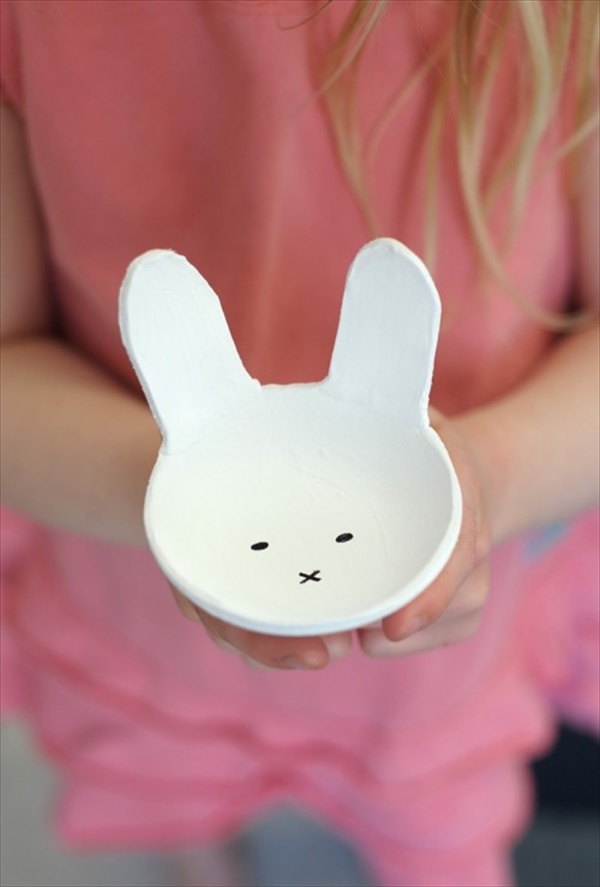 Simple DIY Clay Bunny Bowl for Easter