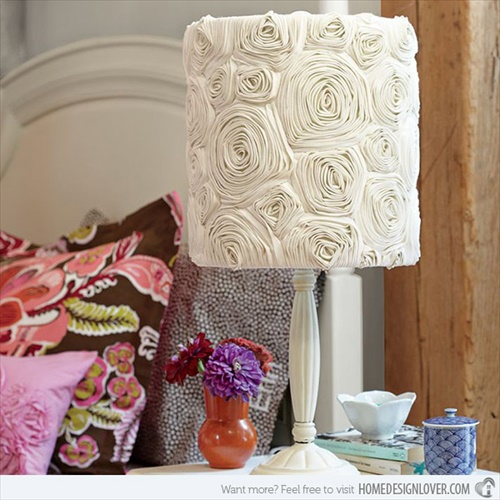 Cool Girlish Rosette Lampshade makeover