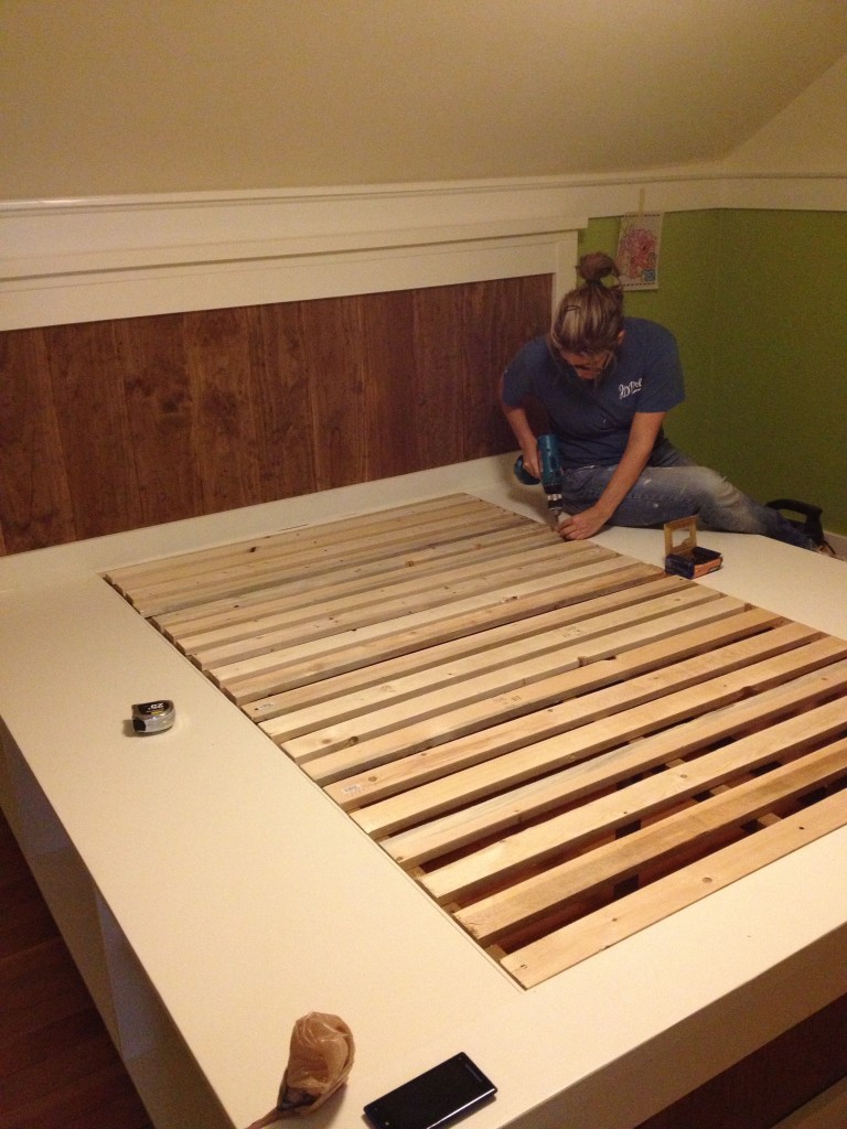 DIY Bed with Storage Drawers