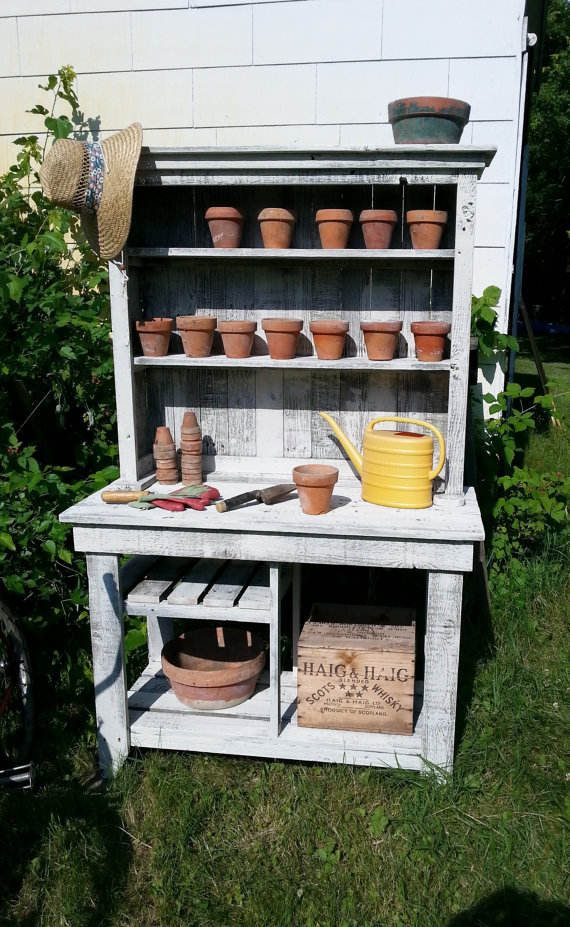 DIY Barn Wood Potting Bench