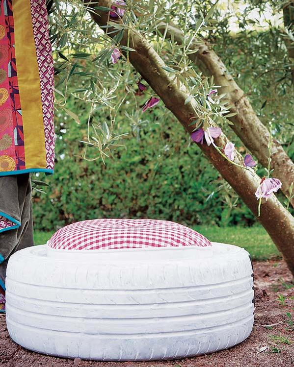 DIY Tyres Seating for Garden