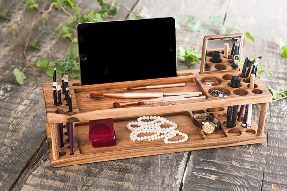 Handmade wooden Cosmetics Organizer