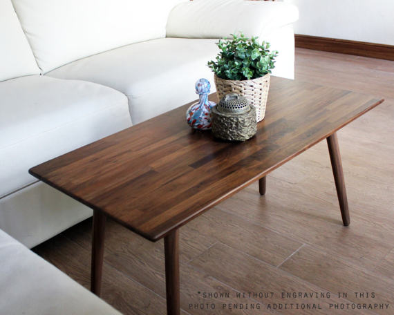 Engraved Walnut Coffee Table DIY Ideas