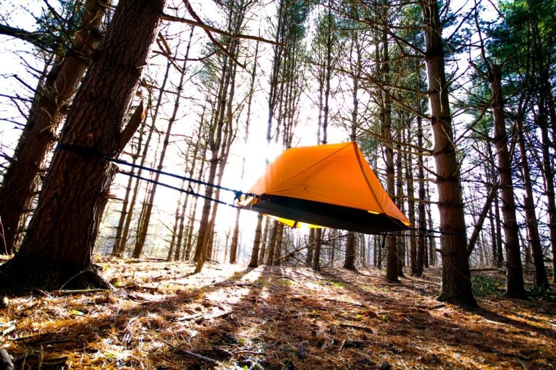 Aerial A1 Hammock Tent features Slackline Suspension for Solid Night’s Rest