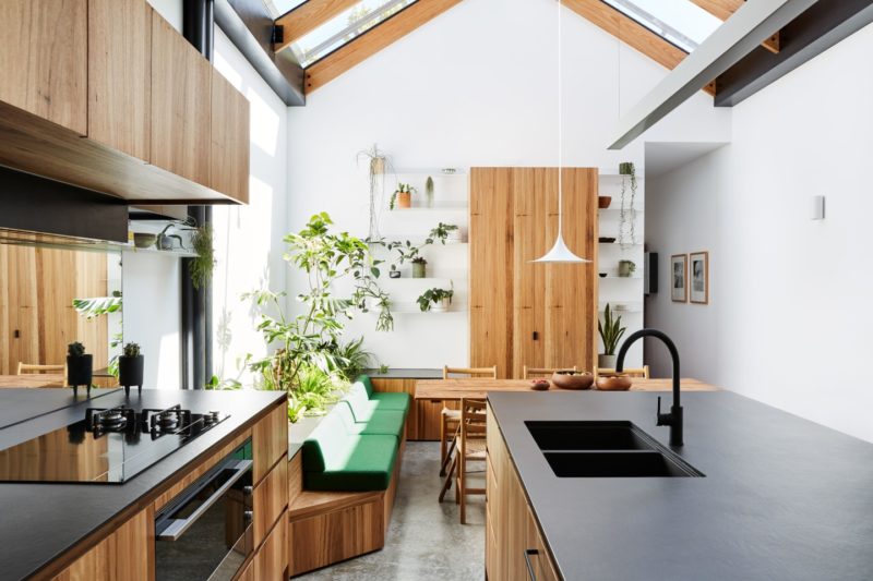 Dark center of a Melbourne Terraced House turned into Light-filled Home Heart