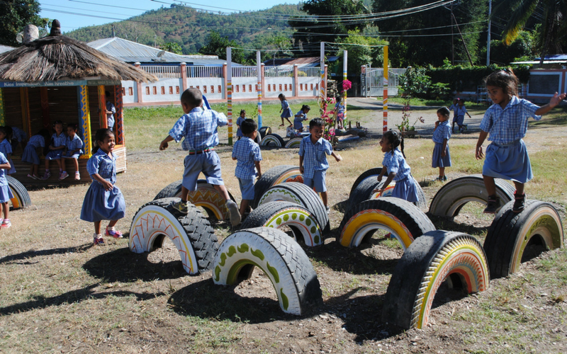 Why and How to Make A DIY Kids Playground Using Old Tires